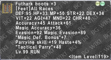 Futhark Boots +3 description.png